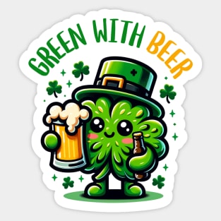 Green with Beer Sticker